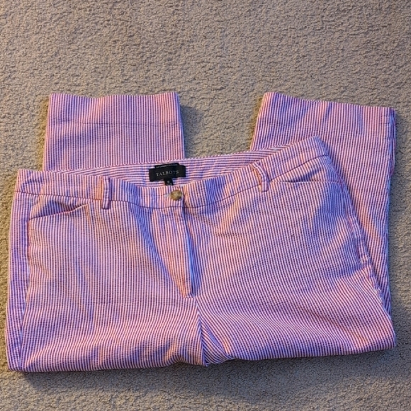 Talbots Pants - Talbots The Perfect Skimmer Red & White Seersucker Pants Size 16